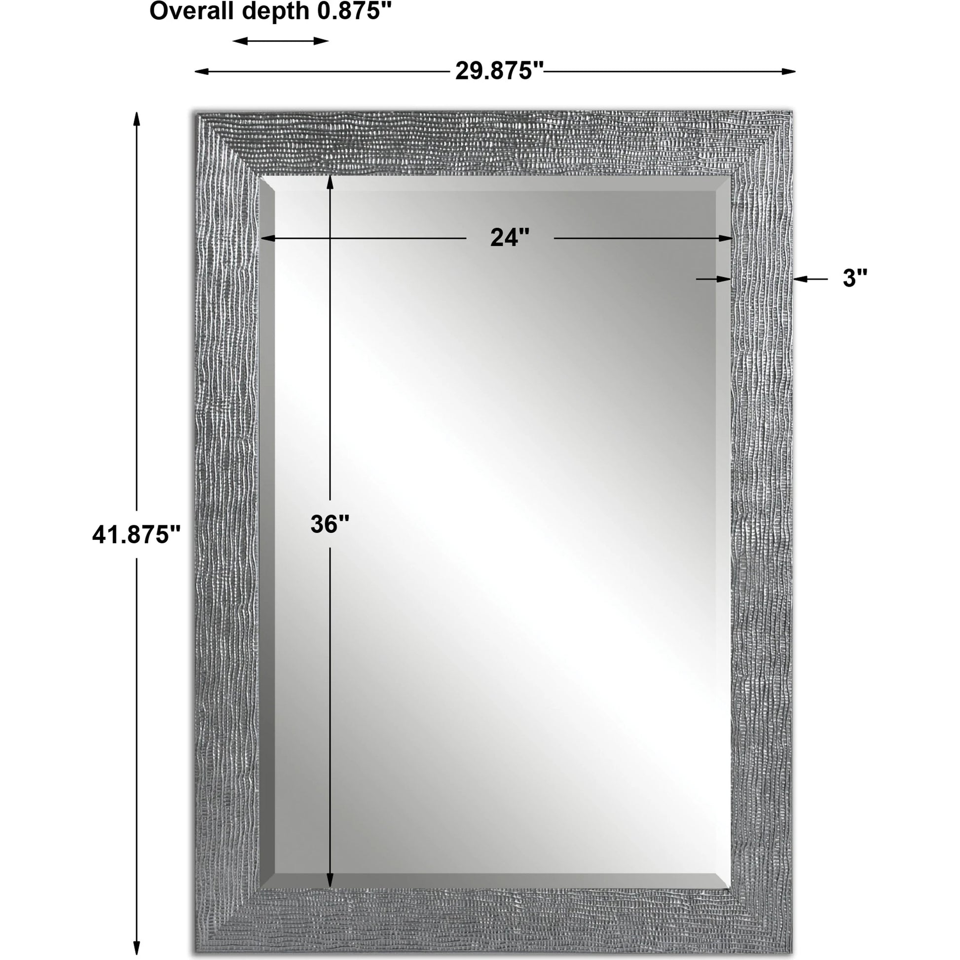 Tarek Mirror by Uttermost in silver. Made from mdf in a modern style.