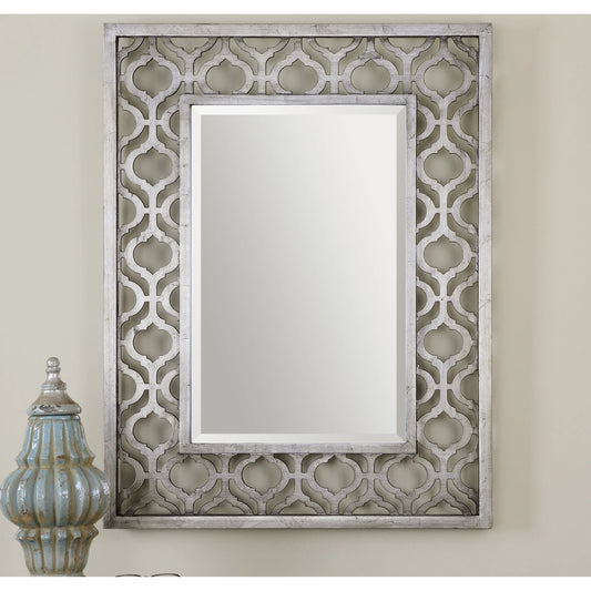 Sorbolo Mirror by Uttermost in silver. Made from mdf in a transitional style.