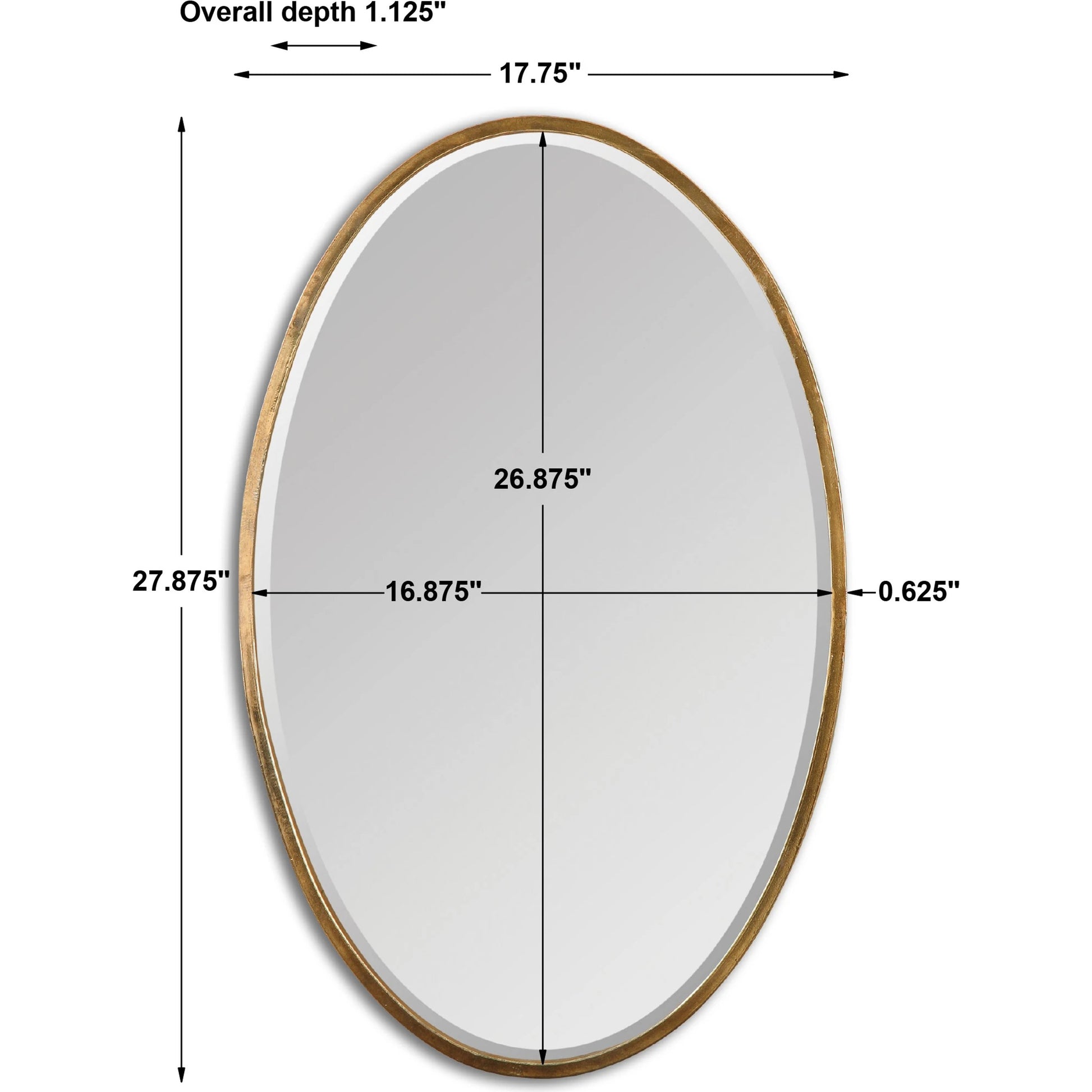Herleva Mirror by Uttermost in gold. Made from metal in a modern style.