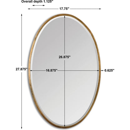 Herleva Mirror by Uttermost in gold. Made from metal in a modern style.