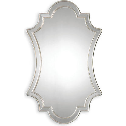 Elara Wall Mirror by Uttermost in silver. Made from pu leather, mdf, glass in a transitional style.