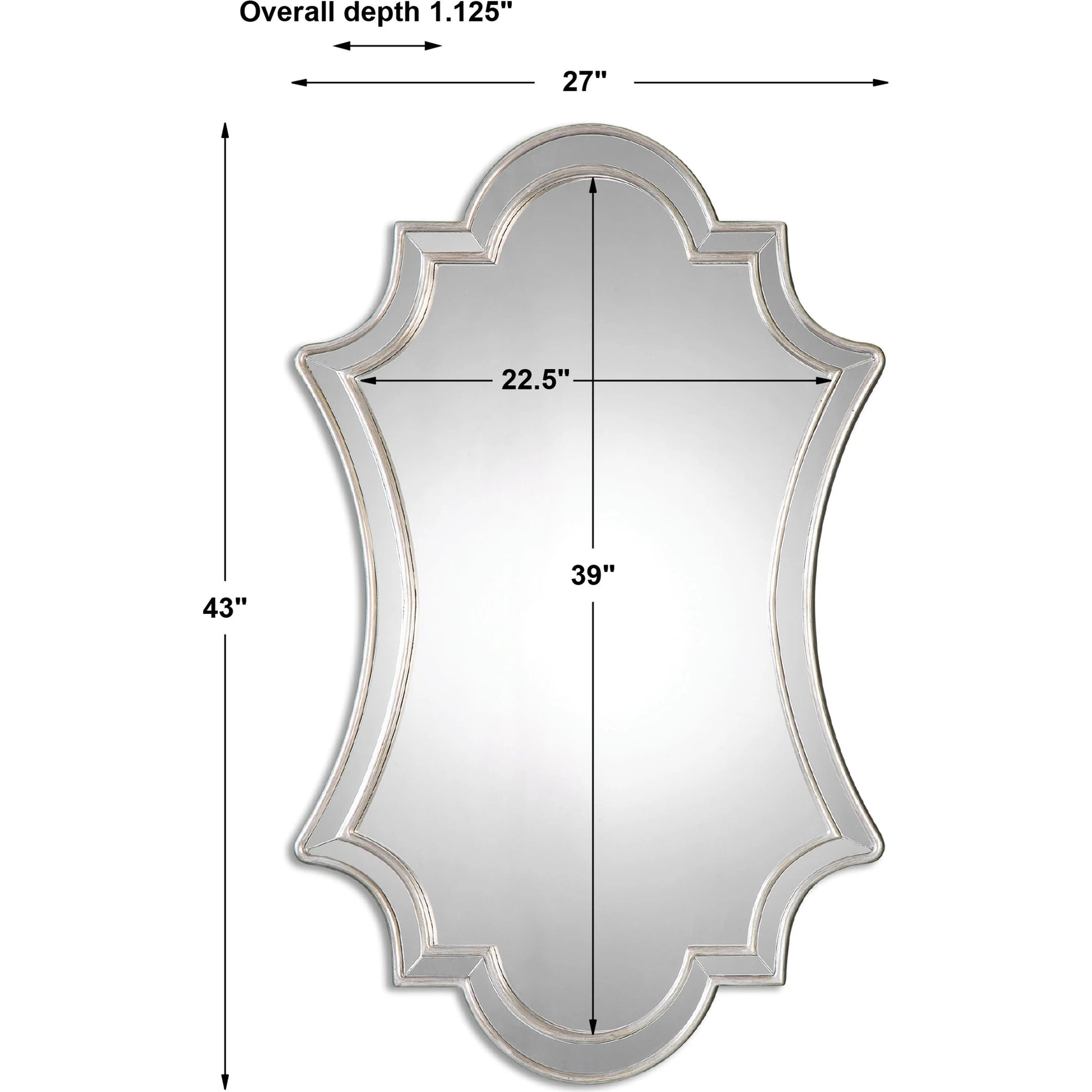 Elara Wall Mirror by Uttermost in silver. Made from pu leather, mdf, glass in a transitional style.