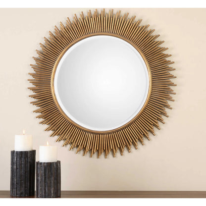 Marlo Mirror by Uttermost in gold. Made from iron, mirror, mdf in a modern style.