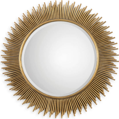 Marlo Mirror by Uttermost in gold. Made from iron, mirror, mdf in a modern style.