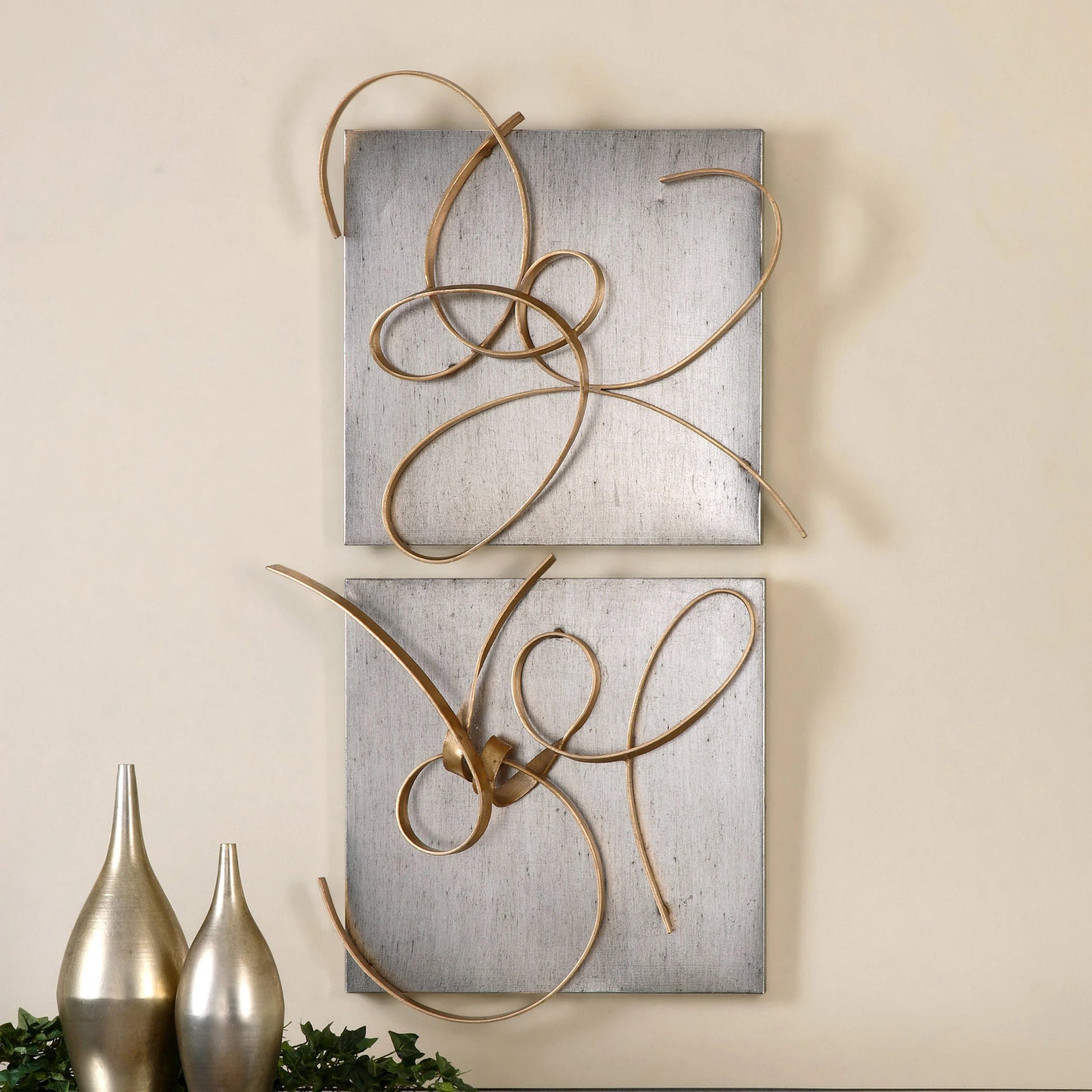 Harmony Metal Wall Art (Set of 2) by Uttermost in multi and metal. Made from metal in a modern style.