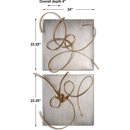 Harmony Metal Wall Art (Set of 2) by Uttermost in multi and metal. Made from metal in a modern style.