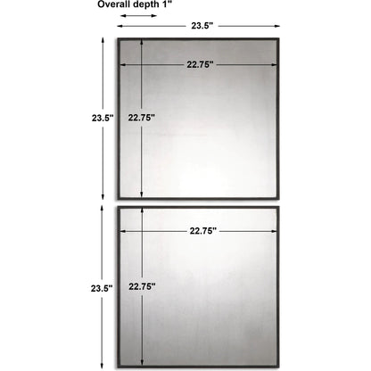 Matty Antiqued Square Mirrors (Set of 2) by Uttermost. Made from mdf in a modern style.