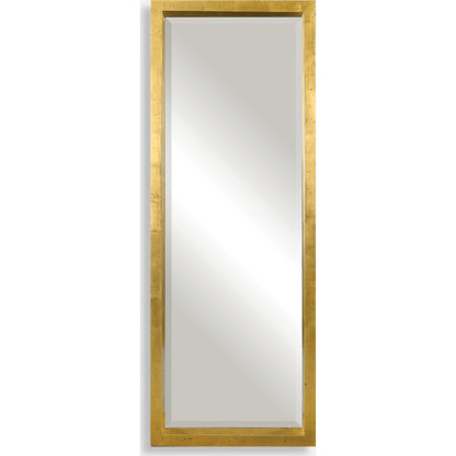 Edmonton Gold Leaner Mirror by Uttermost in gold. Made from pine in a modern style.