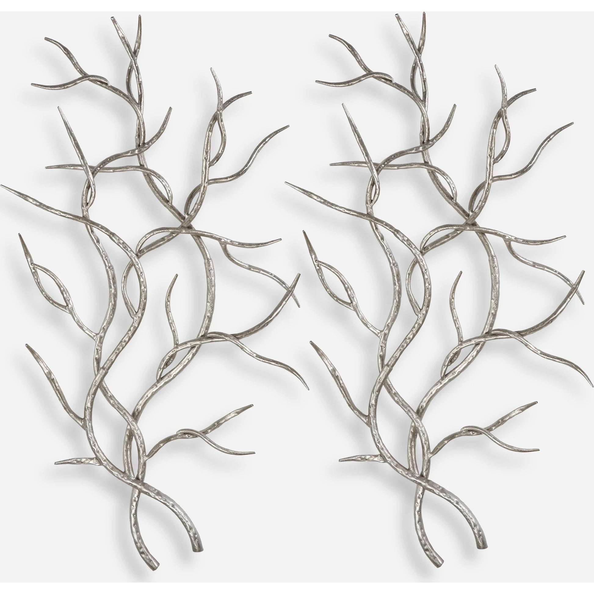Silver Branches Wall Art (Set of 2) by Uttermost in multi and silver. Made from iron in a modern style.