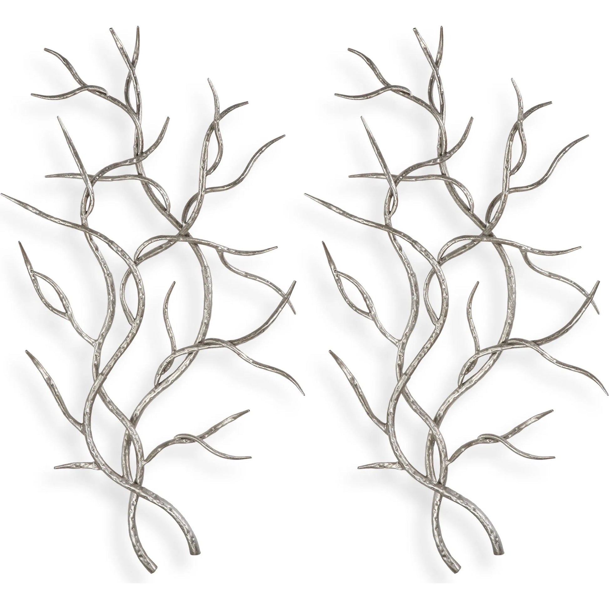Silver Branches Wall Art (Set of 2) by Uttermost in multi and silver. Made from iron in a modern style.