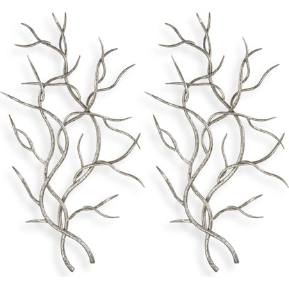 Silver Branches Wall Art (Set of 2) by Uttermost in multi and silver. Made from iron in a modern style.