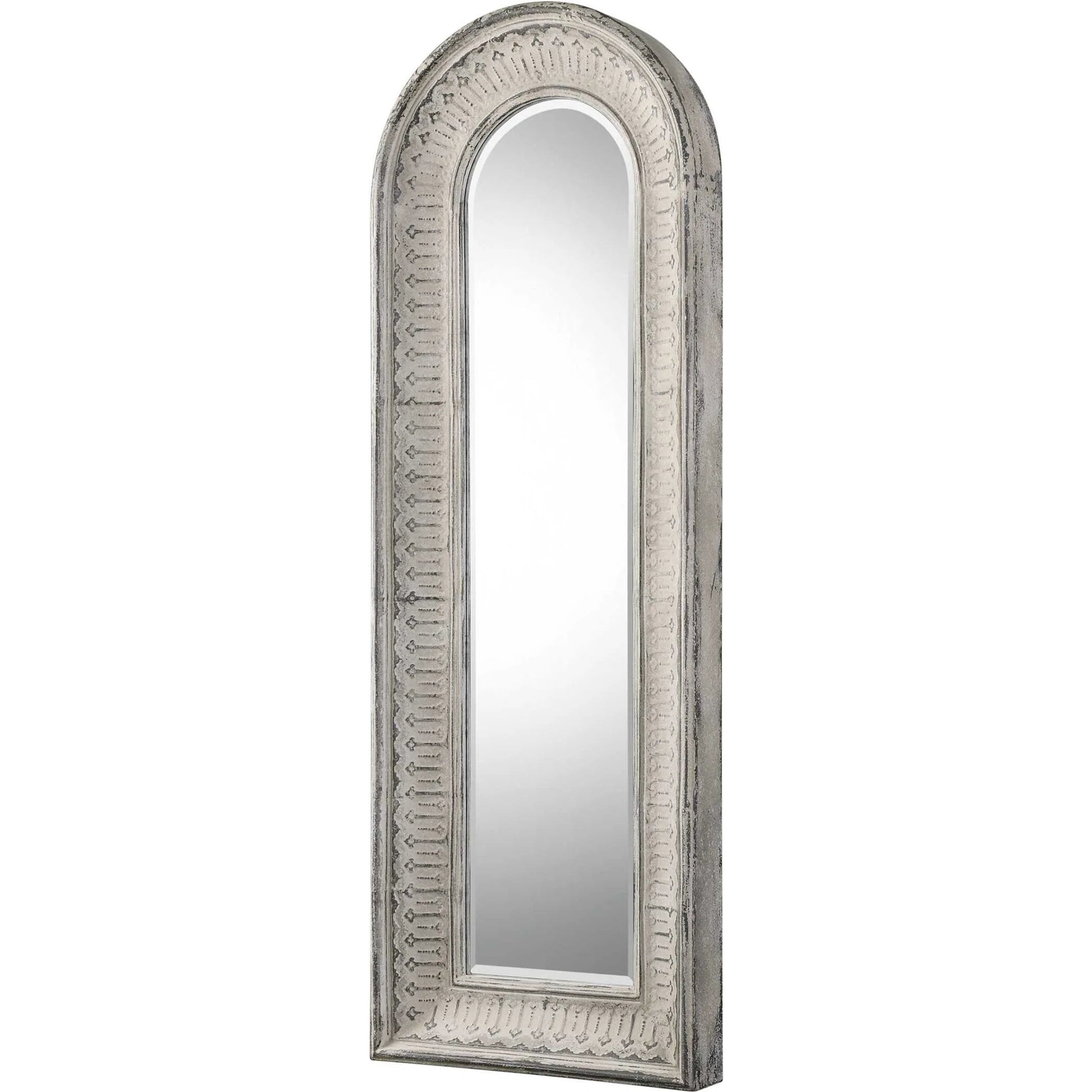 Argenton Arch Mirror by Uttermost in gray. Made from glass, iron, mdf in a cottage & farmhouse style.