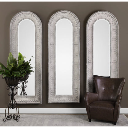 Argenton Arch Mirror by Uttermost in gray. Made from glass, iron, mdf in a cottage & farmhouse style.