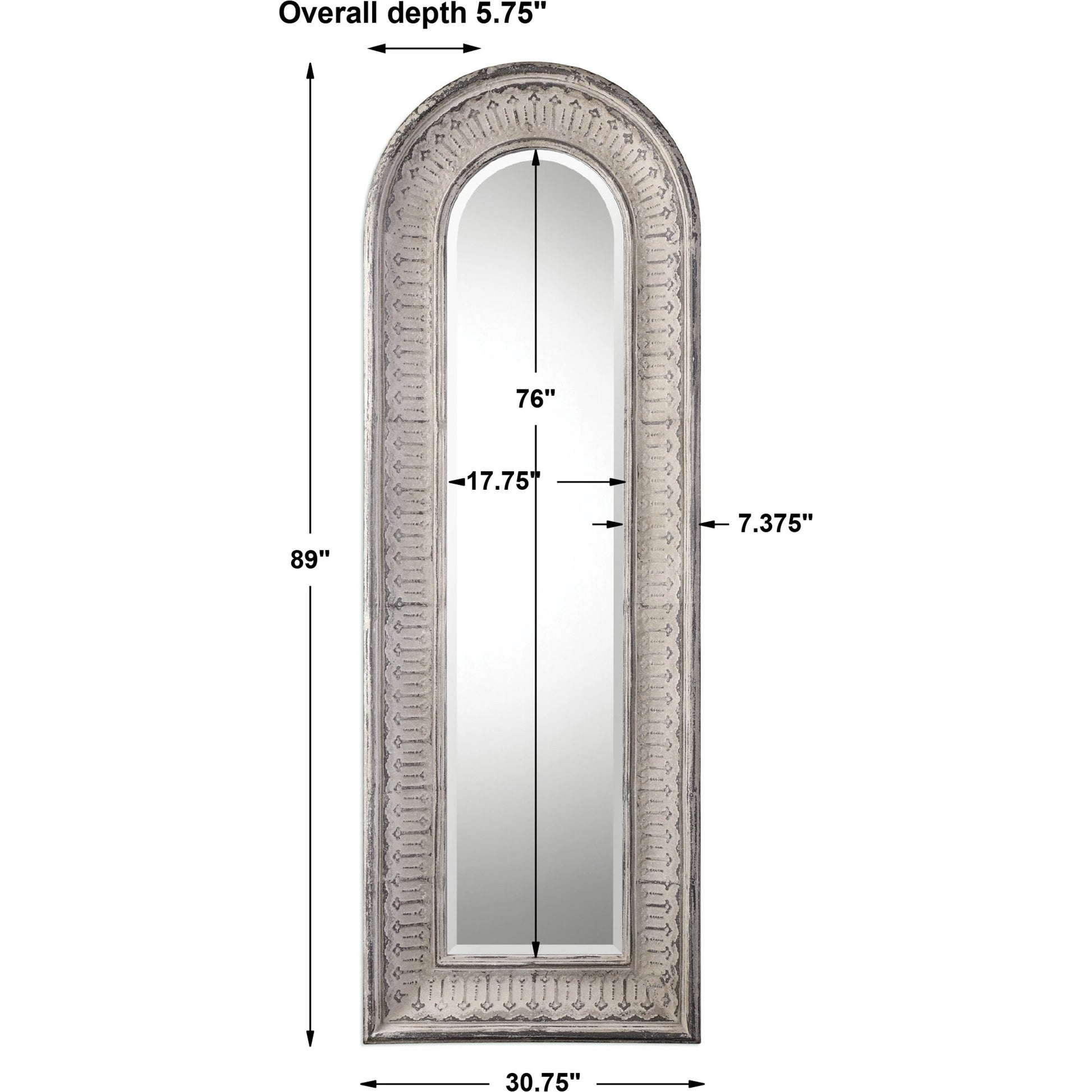 Argenton Arch Mirror by Uttermost in gray. Made from glass, iron, mdf in a cottage & farmhouse style.