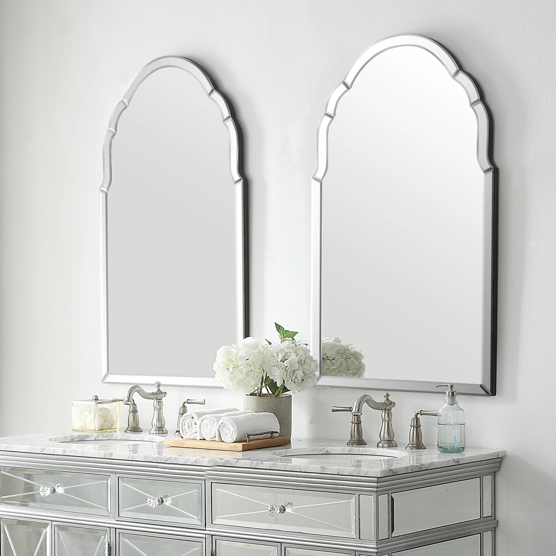 Brayden Frameless Arched Mirror by Uttermost. Made from mirror, mdf in a transitional style.