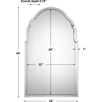 Brayden Frameless Arched Mirror by Uttermost. Made from mirror, mdf in a transitional style.