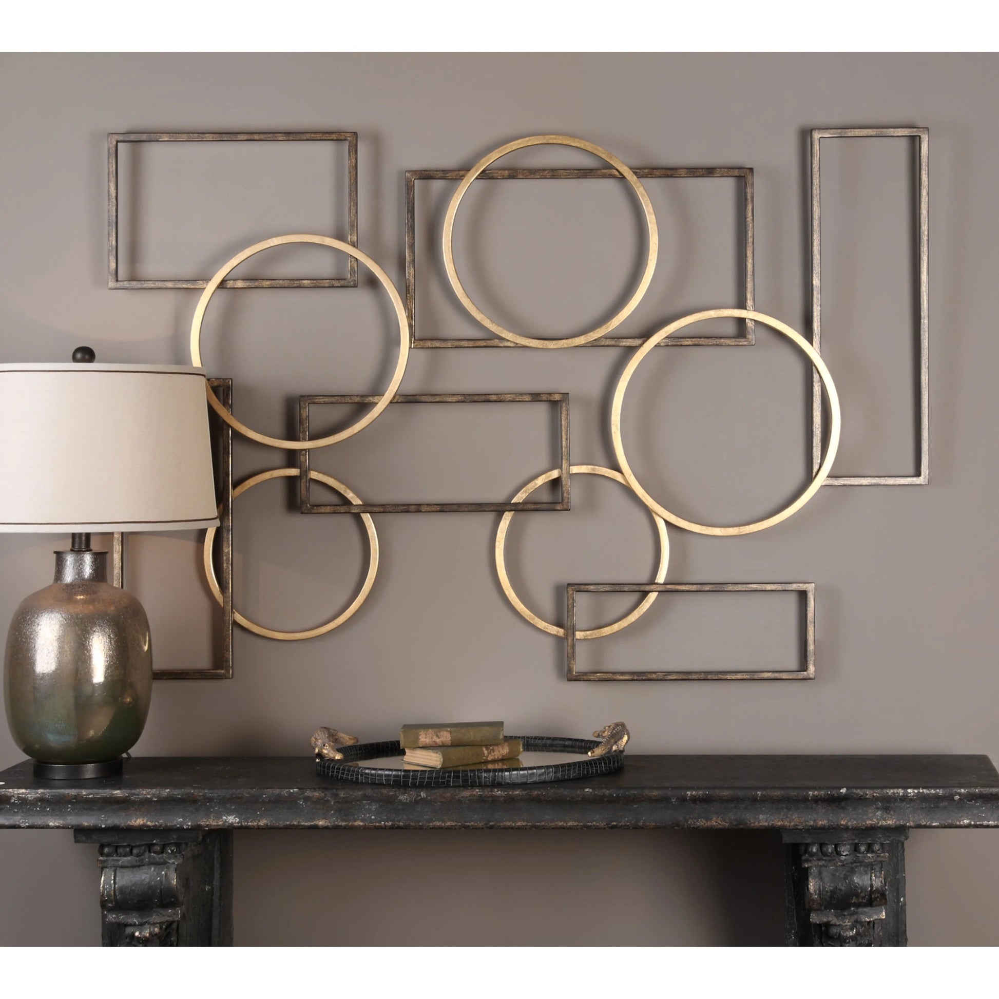 Elias Wall Art by Uttermost in multi and gold. Made from iron in a modern style.