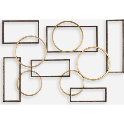 Elias Wall Art by Uttermost in multi and gold. Made from iron in a modern style.