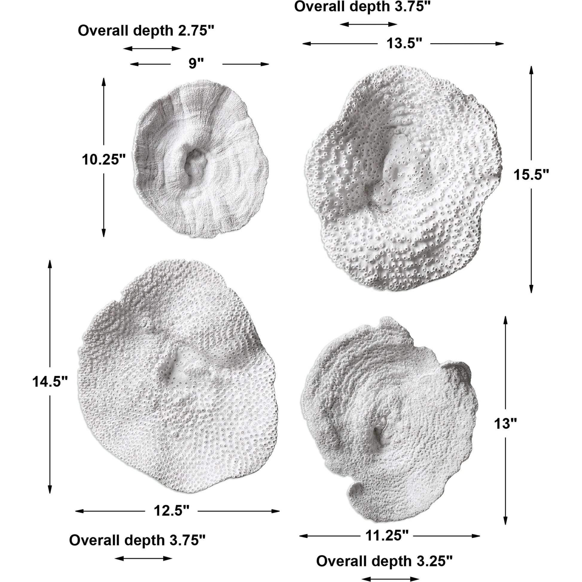 Sea Coral Wall Art (Set of 4) by Uttermost in multi. Made from polyresin in a coastal style.