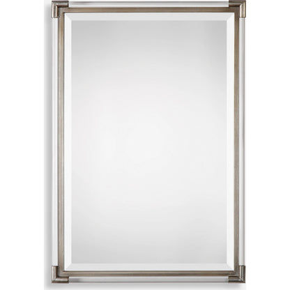 Mackai Mirror by Uttermost in silver. Made from metal, glass, acrylic, mdf in a modern style.