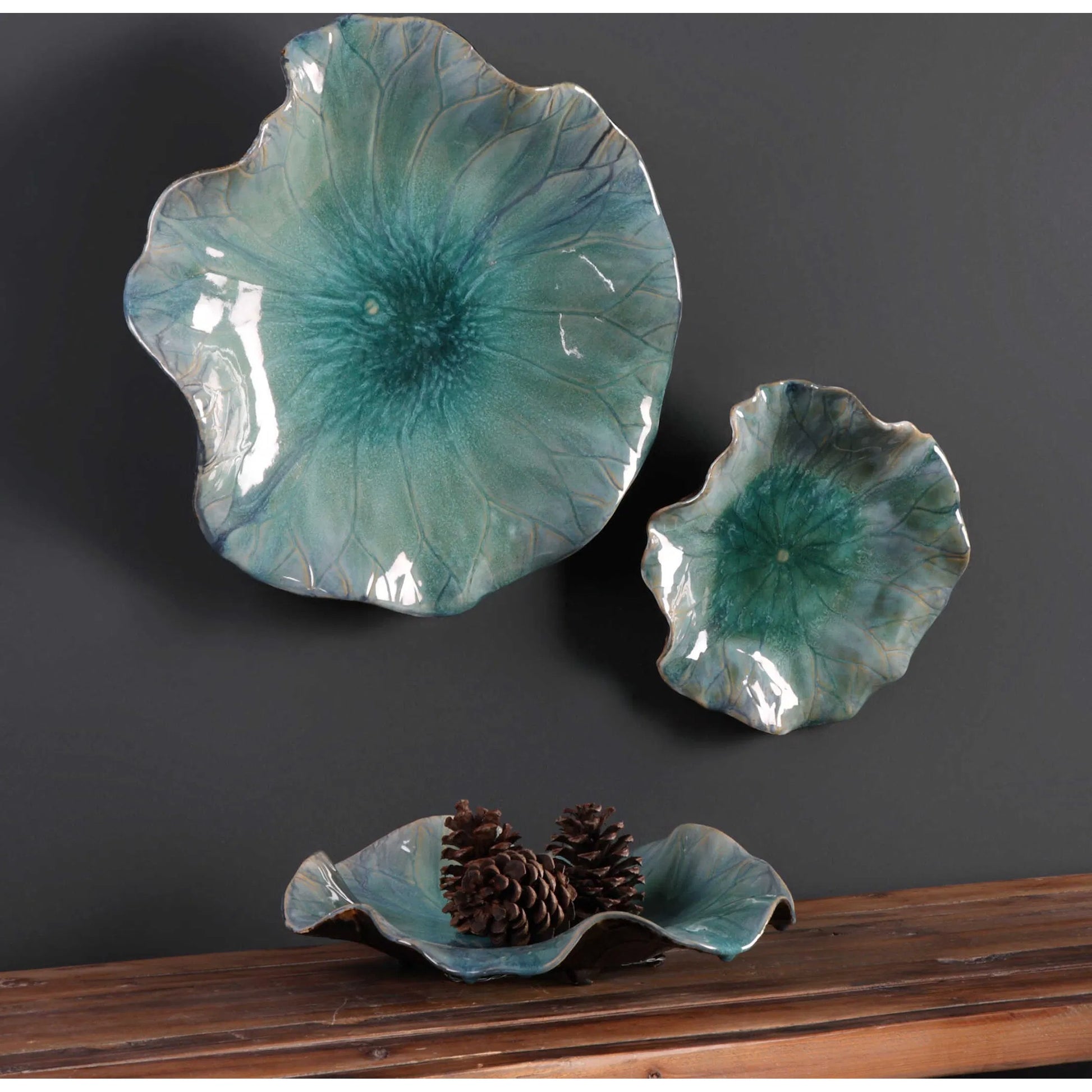 Abella Ceramic Flowers (Set of 3) by Uttermost. Made from ceramic in a modern style.