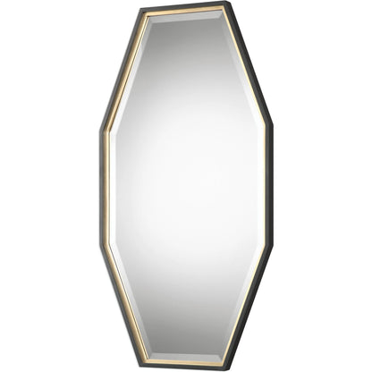 Savion Gold Octagon Mirror by Uttermost in gold. Made from pine, mdf, glass in a modern style.