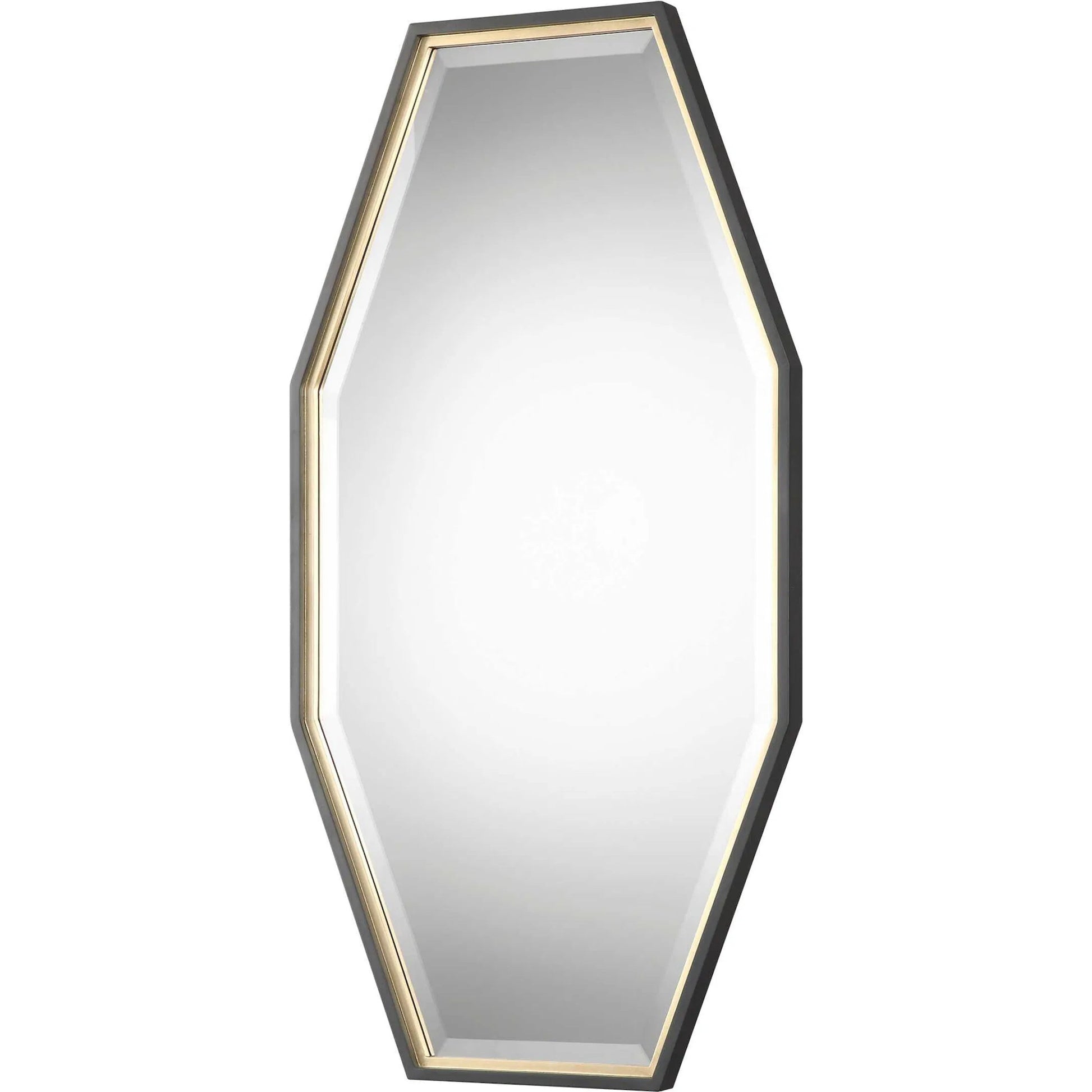 Savion Gold Octagon Mirror by Uttermost in gold. Made from pine, mdf, glass in a modern style.