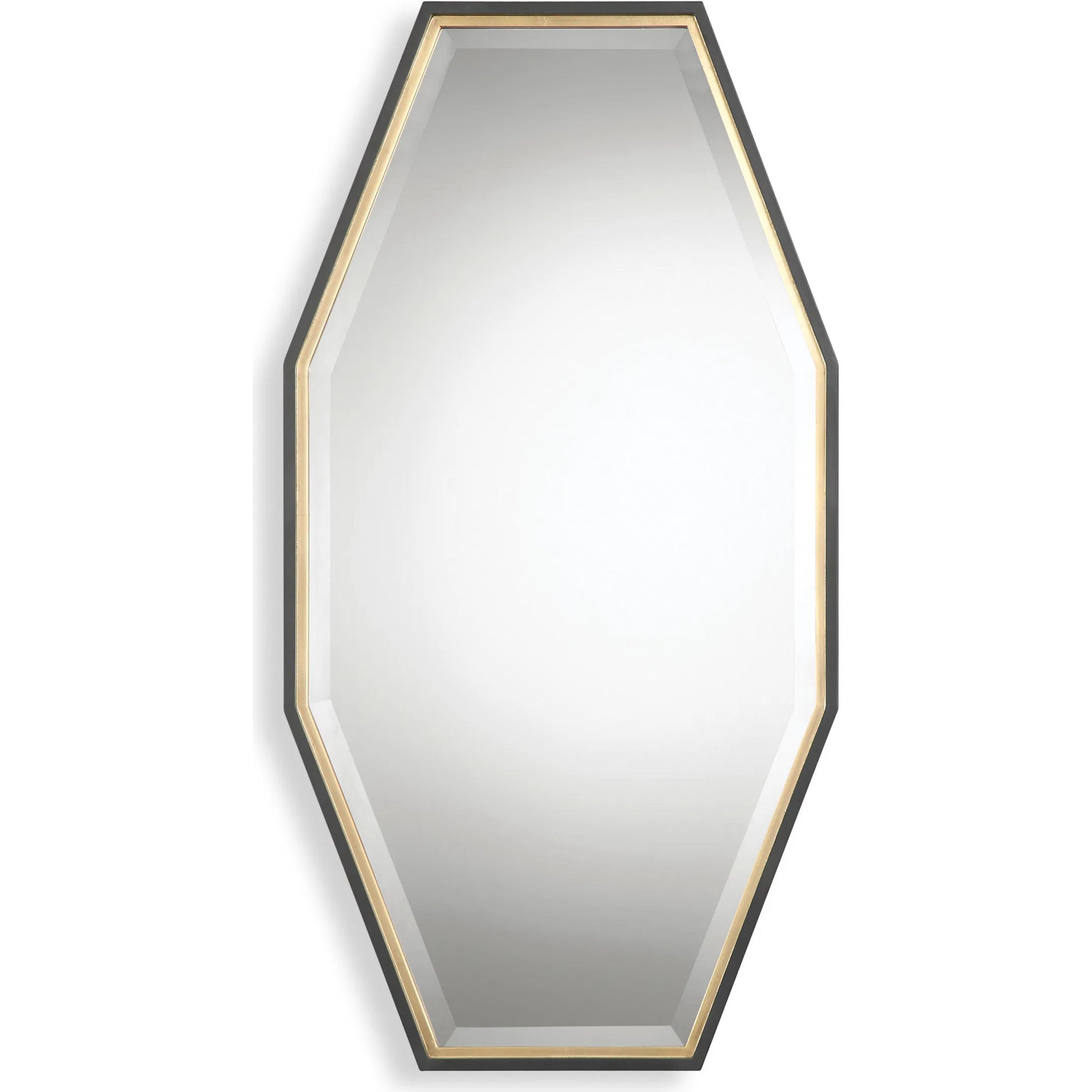 Savion Gold Octagon Mirror by Uttermost in gold. Made from pine, mdf, glass in a modern style.