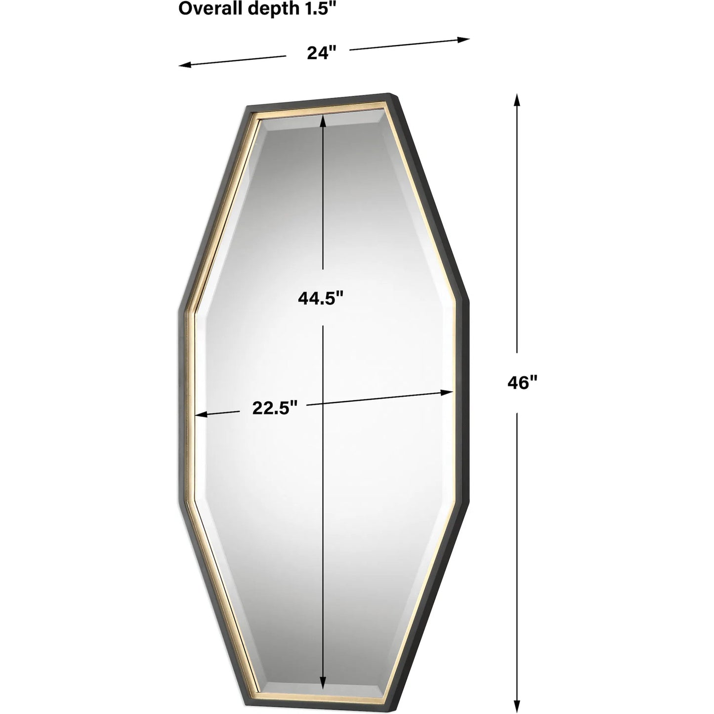 004 S-251881 | Additional Silo | Savion Gold Octagon Mirror by Uttermost in gold. Made from pine, mdf, glass in a modern style.
