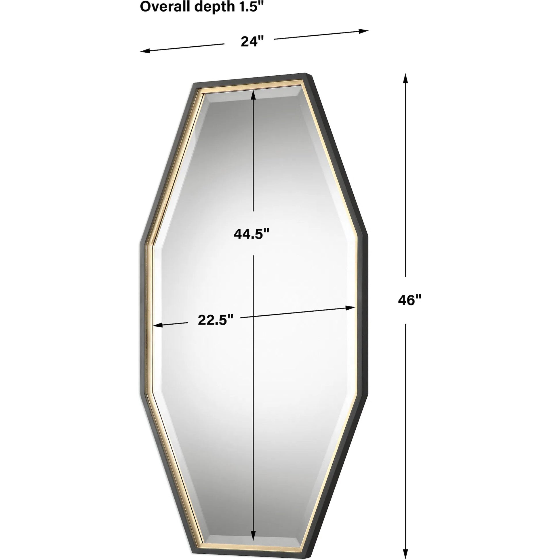 Savion Gold Octagon Mirror by Uttermost in gold. Made from pine, mdf, glass in a modern style.