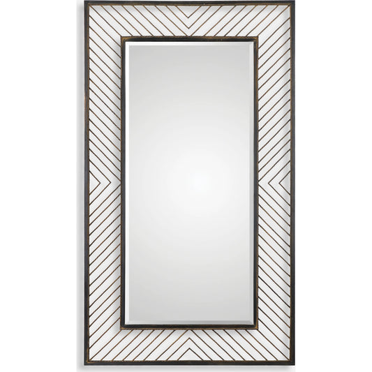 Karel Chevron Mirror by Uttermost. Made from metal, glass, mdf in a modern style.