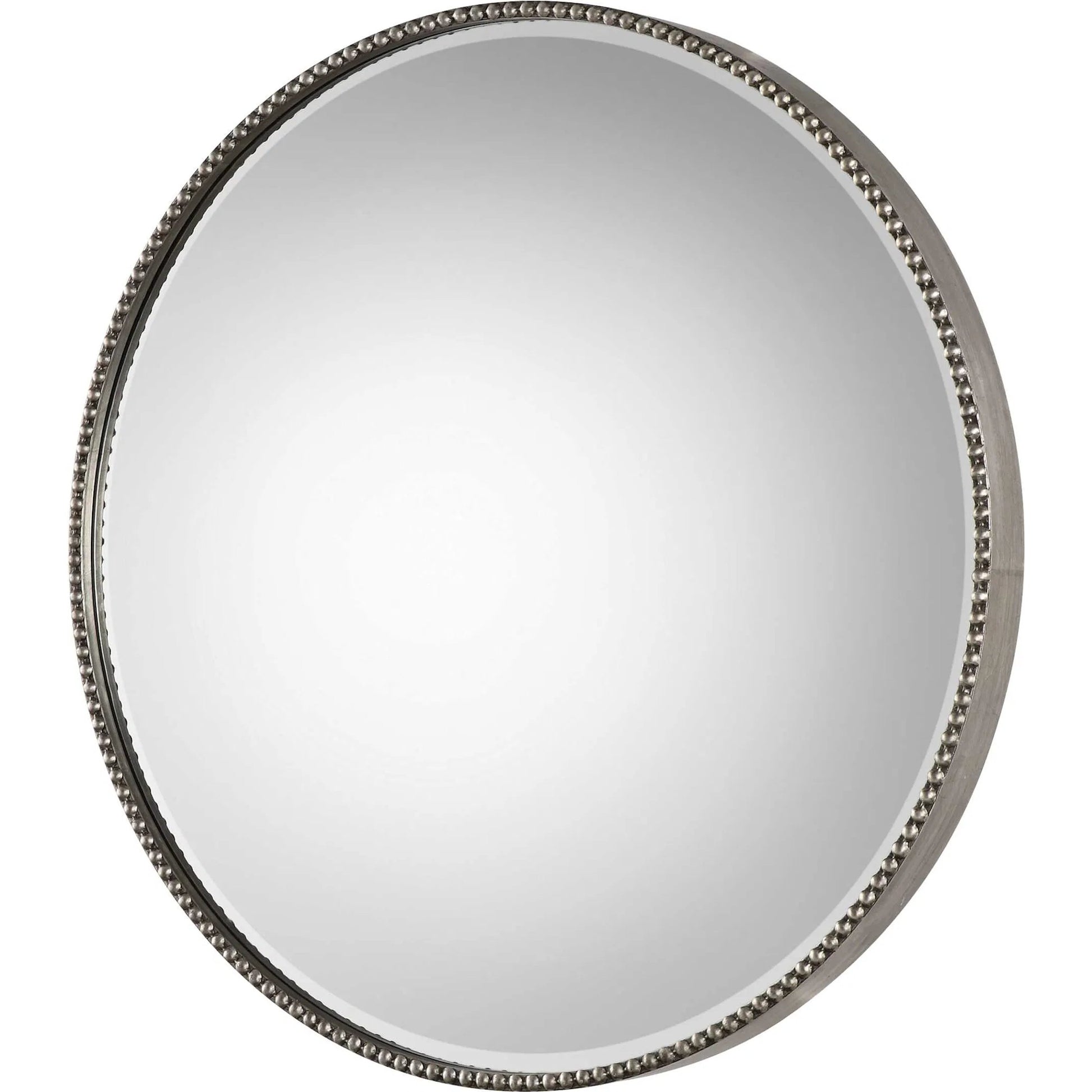 Stefania Beaded Round Mirror by Uttermost. Made from mirror, mdf, iron in a modern style.