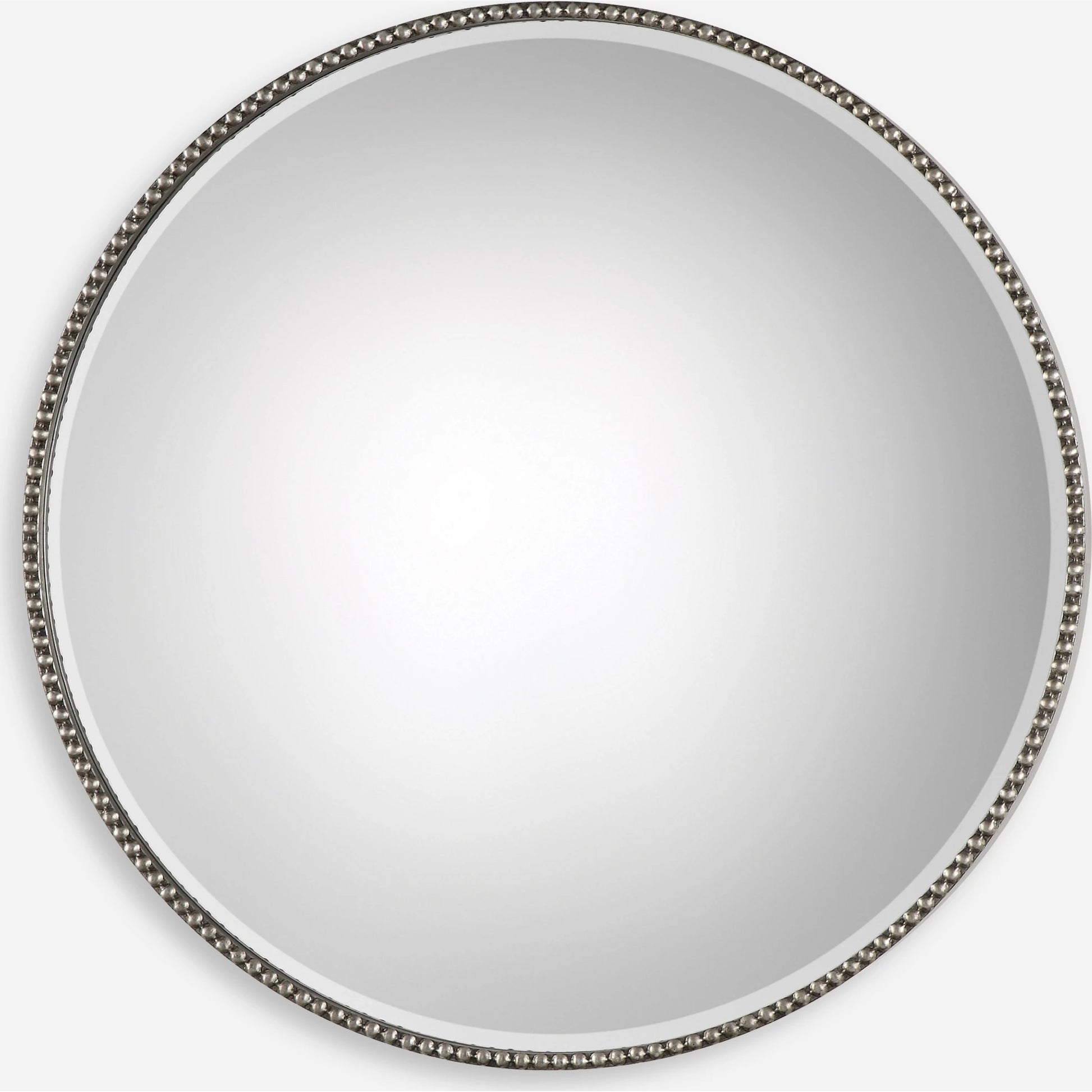 Stefania Beaded Round Mirror by Uttermost. Made from mirror, mdf, iron in a modern style.
