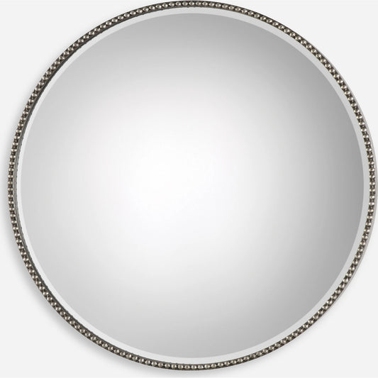 Stefania Beaded Round Mirror by Uttermost. Made from mirror, mdf, iron in a modern style.