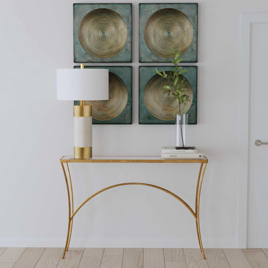 Sybil Squares by Uttermost in gold. Made from iron in a modern style.