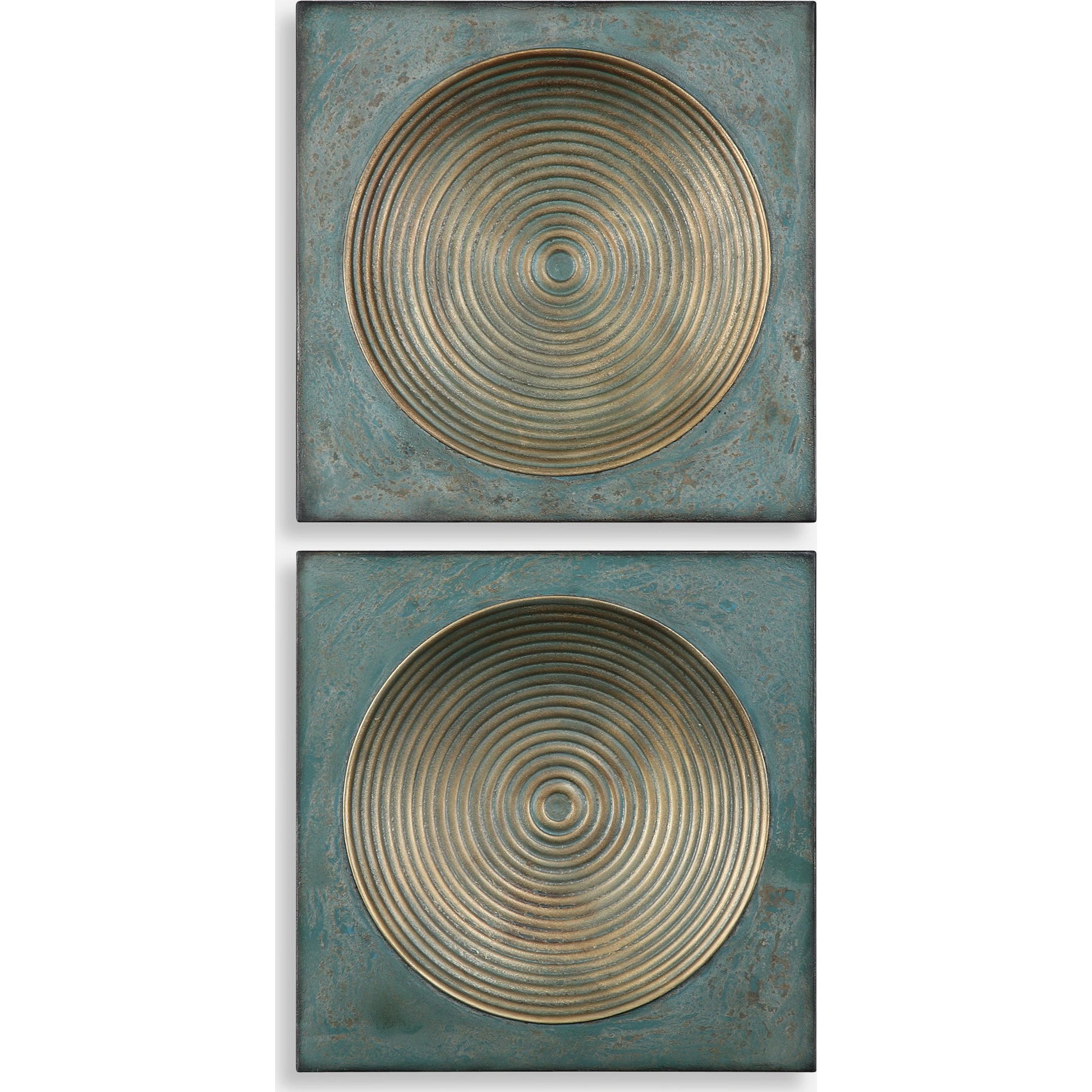 Sybil Squares (Set of 2) by Uttermost in gold. Made from iron in a modern style.