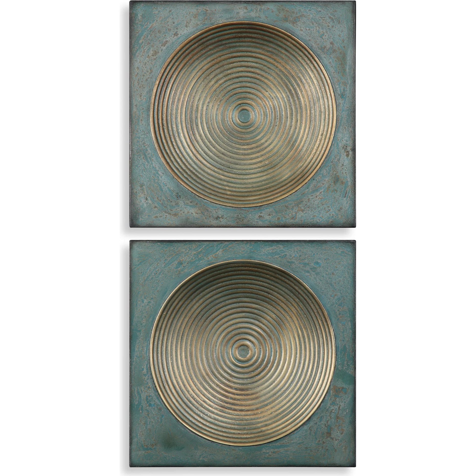Sybil Squares (Set of 2) by Uttermost in gold. Made from iron in a modern style.