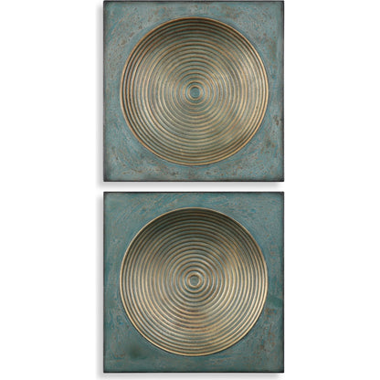 Sybil Squares (Set of 2) by Uttermost in gold. Made from iron in a modern style.