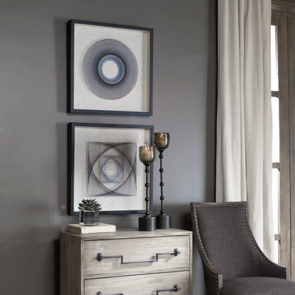 String Duet Geometric Art (Set of 2) by Uttermost in multi. Made from thread, pine, glass, fabric in a modern style.