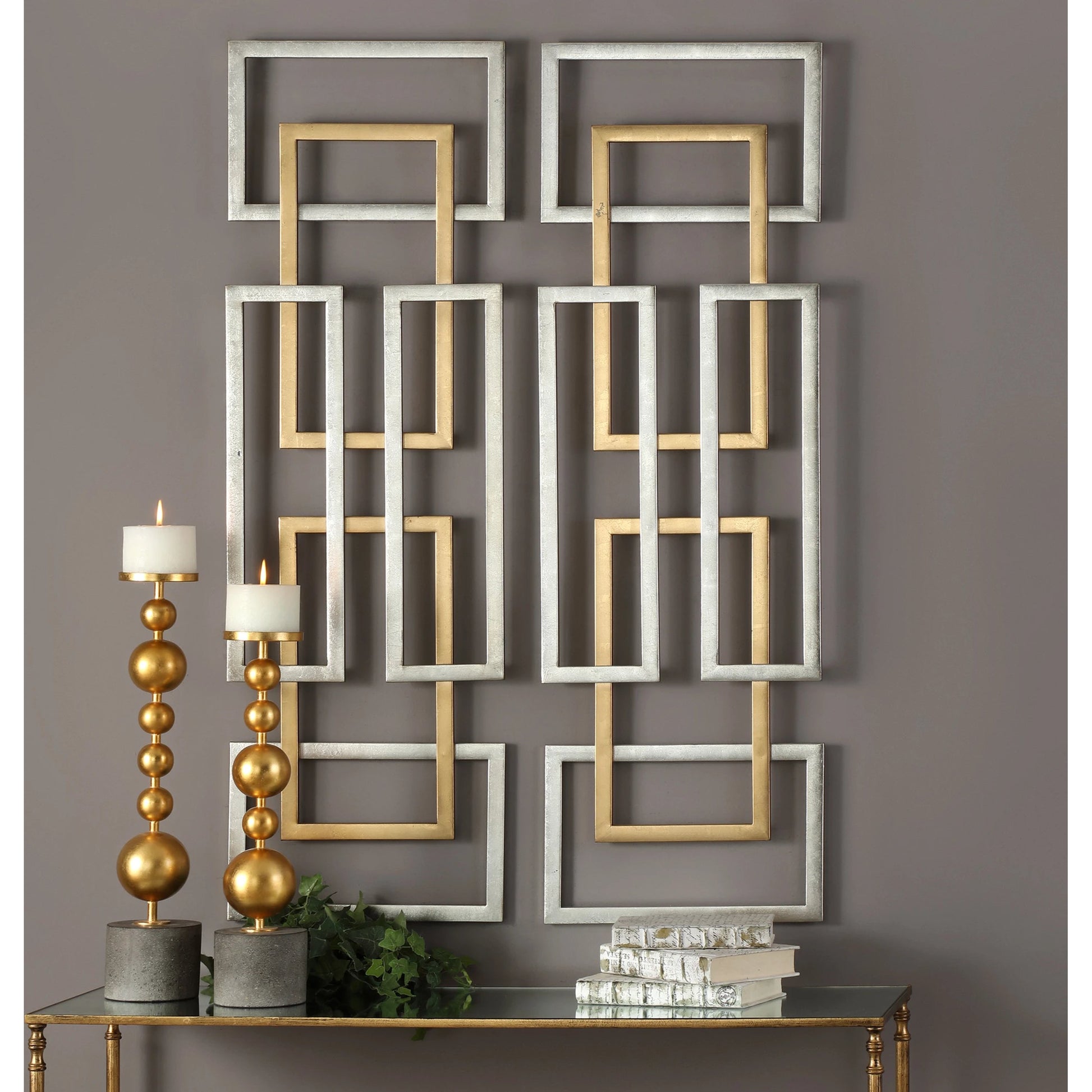 Aerin Geometric Wall Art (Set of 2) by Uttermost in multi. Made from iron in a modern style.