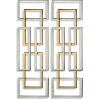 Aerin Geometric Wall Art (Set of 2) by Uttermost in multi. Made from iron in a modern style.