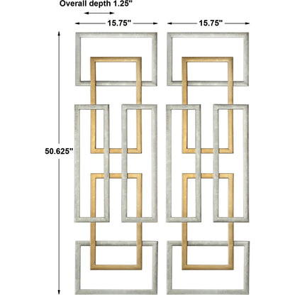 Aerin Geometric Wall Art (Set of 2) by Uttermost in multi. Made from iron in a modern style.