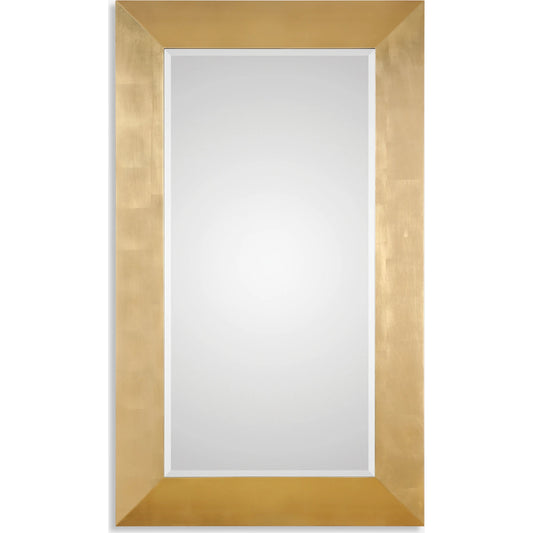 Chaney Mirror by Uttermost in gold. Made from pine, glass, mdf, paper in a modern style.