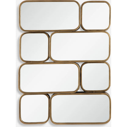Canute Mirror by Uttermost in gold. Made from mirror, mdf, iron in a modern style.