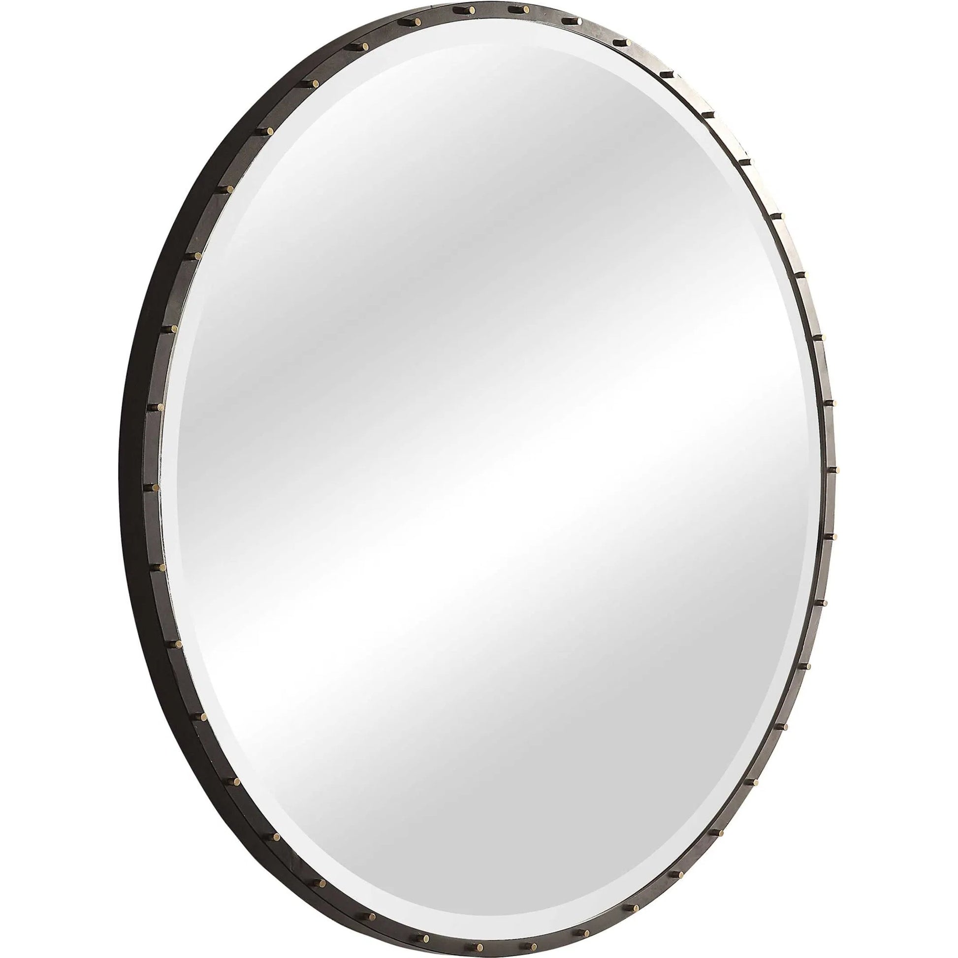 Benedo Round Mirror by Uttermost. Made from metal, mirror in a modern style.