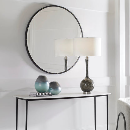 Benedo Round Mirror by Uttermost. Made from metal, mirror in a modern style.