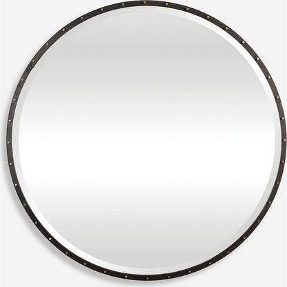 Benedo Round Mirror by Uttermost. Made from metal, mirror in a modern style.