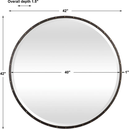 Benedo Round Mirror by Uttermost. Made from metal, mirror in a modern style.