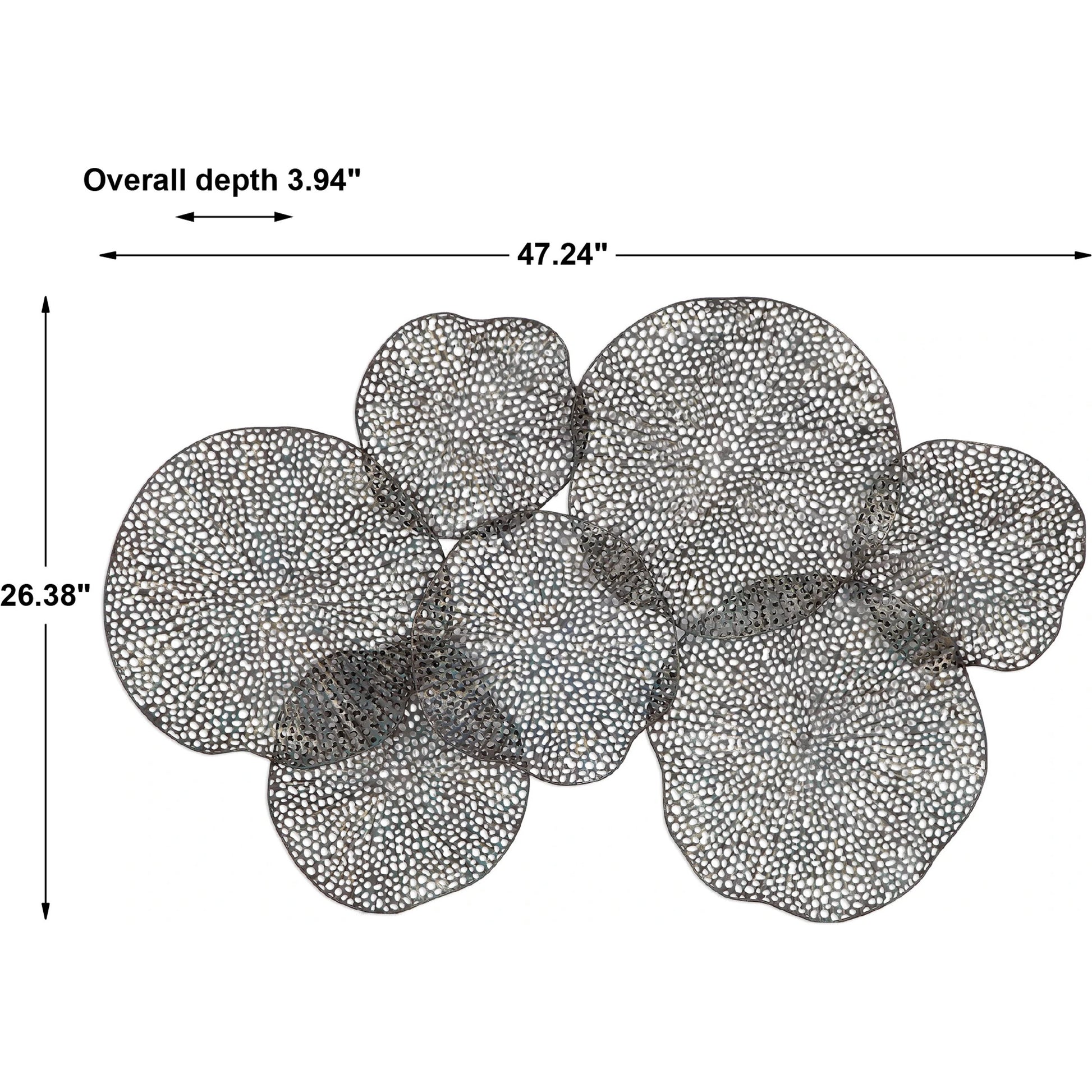 Ripley Metal Leaf Wall Art by Uttermost. Made from iron in a modern style.