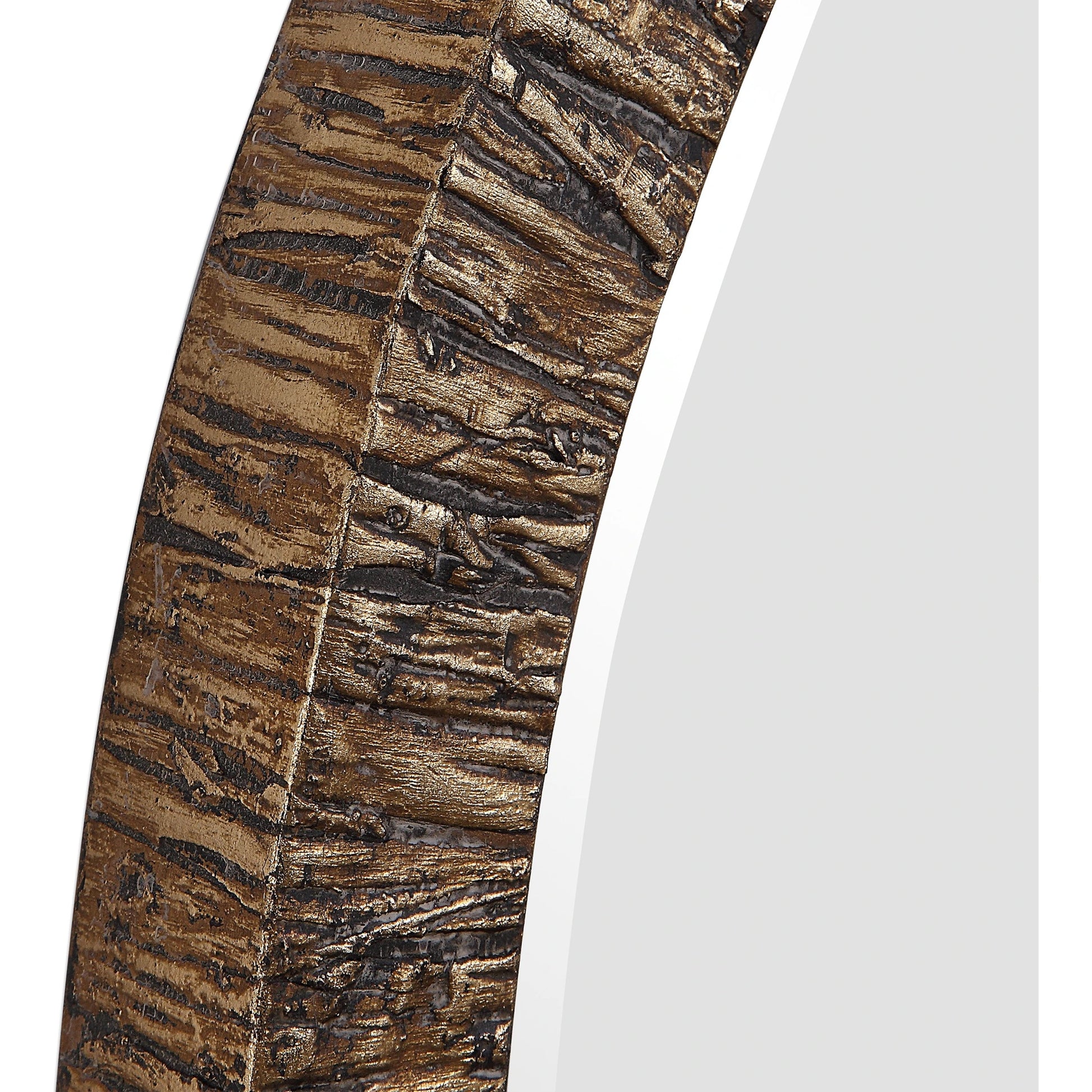 Wayde Mirror by Uttermost in gold. Made from bark, glass, mdf in a eclectic & global style.